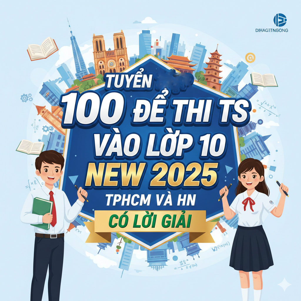 TUYỂN TẬP 100 ĐỀ THI TUYỂN SINH VÀO LƠP 10 NEW 2025-TPHCM VÀ HN - CÓ LỜI GIẢI
